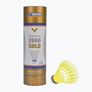 Volani da badminton VICTOR Nylon Shuttle 2000 slow 6 pz. giallo