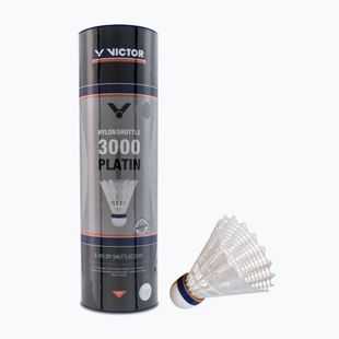 Navette da badminton VICTOR Nylon Shuttle 3000 medium 6 pezzi bianco.
