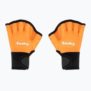 Fashy 4462 guanti da aquafitness in neoprene arancio/nero