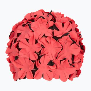 Cuffia da nuoto da donna Fashy Flowers rosso/nero