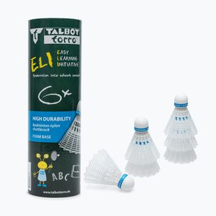 Talbot-Torro Eli freccette da badminton 6 pezzi bianco.