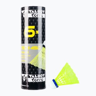 Talbot-Torro Tech 450 Premium Nylon Medium volani da badminton 6 pz. giallo
