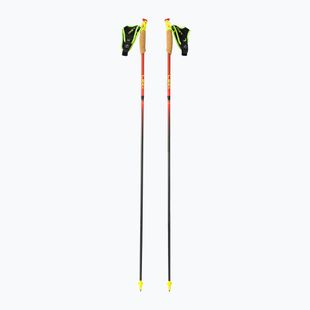 Bastone da sci di fondo LEKI Ultratrail FX.One Superlite rosso brillante/giallo neon/naturale in carbonio