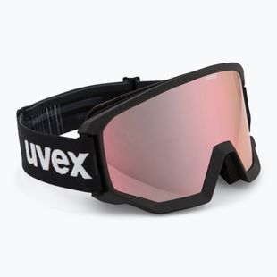 UVEX Athletic CV Race occhiali da sci nero opaco/specchio oro verde chiaro