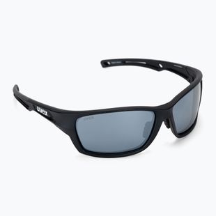 Occhiali da sole UVEX Sportstyle 232 P nero opaco/polavision argento a specchio