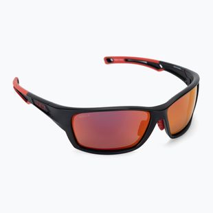 Occhiali da sole UVEX Sportstyle 232 P nero opaco rosso/polavision rosso specchio