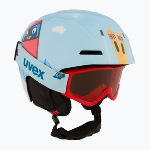 Casco da sci per bambini UVEX Viti Set + occhiali Speedy Pro azzurro birdy/lasergold lite