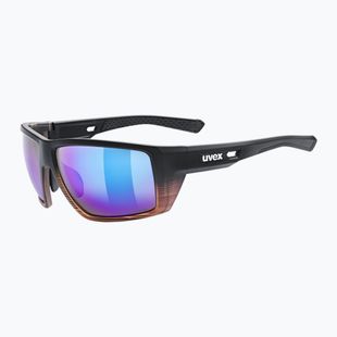 Occhiali da sole UVEX Mtn Venture CV nero demi matt/blu specchiato