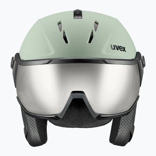 Casco da sci UVEX Instinct Visor verde ossido opaco/argento specchiato/fumo