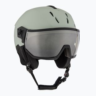 Casco da sci UVEX Instinct Visor verde ossido opaco/argento specchiato/fumo