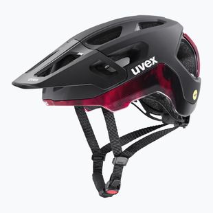 Casco da bici UVEX React MIPS nero/rosso opaco