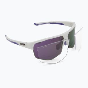 Occhiali da sole UVEX Axos Set bianco opaco/viola specchiata/chiaro
