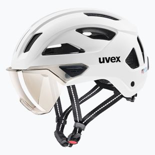 Casco da bici UVEX Stride Visor bianco opaco/litemirror argento