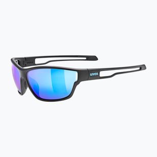 Occhiali da sole UVEX Sportstyle 806 nero opaco/blu specchiato