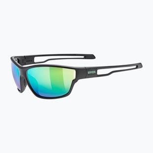 Occhiali da sole UVEX Sportstyle 806 black matt/mirror green