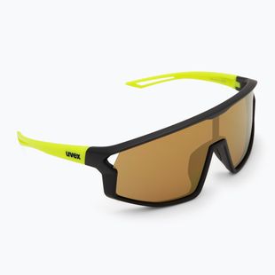 UVEX occhiali da sole per bambini Skyryse Jr nero/giallo opaco/giallo specchiato