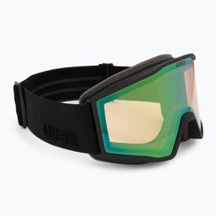 Maschera da sci Uvex Blast V black matt/vario green mirror