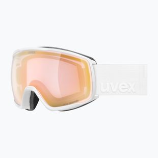 Maschera da sci UVEX Victorious S V white matt/vario rose mirror