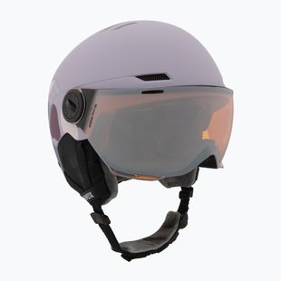 Casco da sci per bambini UVEX Rocket Visor Jr cool lavender abstract matt/mirrorsilver/lasergold