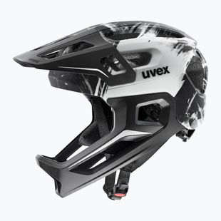 Casco da bici per bambini UVEX React Fullface Jr black/white matt