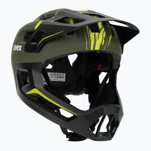 Casco da bici per bambini UVEX React Fullface Jr dark olive matt