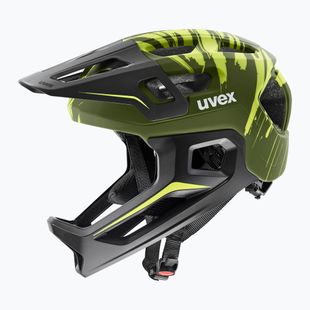 Casco da bici per bambini UVEX React Fullface Jr dark olive matt