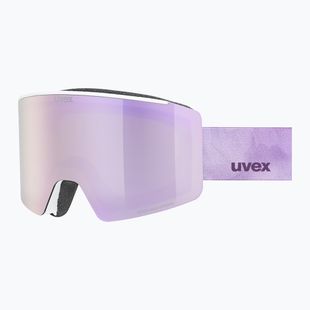 Maschera da sci UVEX Ignite FM S3 white matt/mirror rose