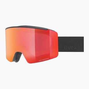 Maschera da sci UVEX Ignite FM S3 black matt/mirror red