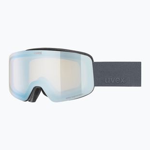 Maschera da sci per bambini UVEX Pwdr FM Jr S2 black matt/mirror sapphire