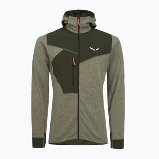 Felpa trekking da uomo Salewa Puez 2 Dry Hood FZ oliva scura melange