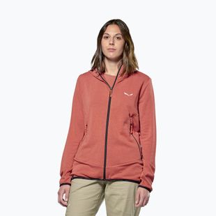 Felpa trekking Salewa donna Agner Hemp 2 con cappuccio rosso etrusco