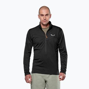Felpa da trekking uomo Salewa Puez Cammio Polarlite Half Zip Black Out