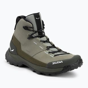 Stivali da trekking Salewa da uomo Puez Leather Mid Ptx shadow / dark olive