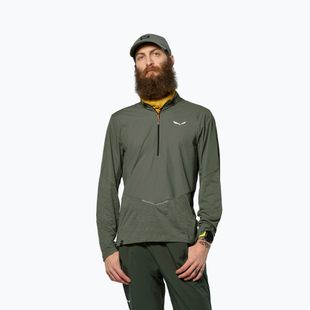 Maglia a manica lunga da uomo Salewa Pedroc Dry Wind Half Zip Tee faded green