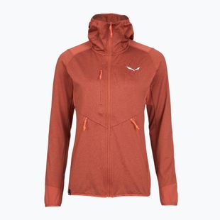 Felpa da trekking da donna Salewa Agner Hybrid PL/DST FZ Hoody etruscan red melange