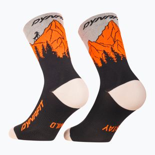 Calzini DYNAFIT Traverse Crew black out ultra orange/4220