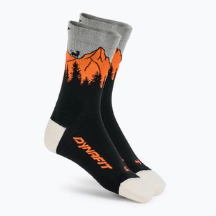 Calzini DYNAFIT Traverse Crew black out ultra orange/4220