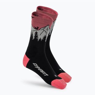 Calzini DYNAFIT Traverse Crew black out ultra coral/6a10