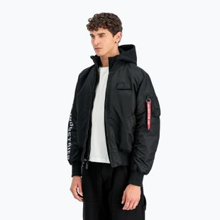 Uomo Alpha Industries MA-1 D-Tec Sleeve Embroidery Bomber nero/riflettente