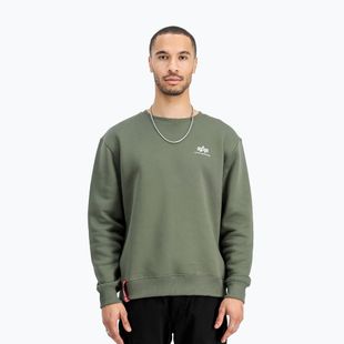 Felpa Alpha Industries Basic Small Logo da uomo, oliva scuro