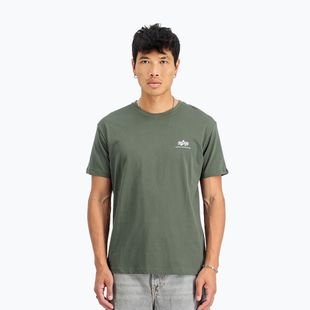 T-shirt Alpha Industries Basic Small Logo Uomo oliva scuro