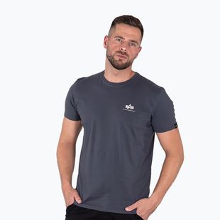 Maglietta Alpha Industries Basic Small Logo Uomo grigio-nero