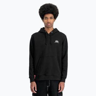 Alpha Industries Uomo Felpa con cappuccio Basic Small Logo nero