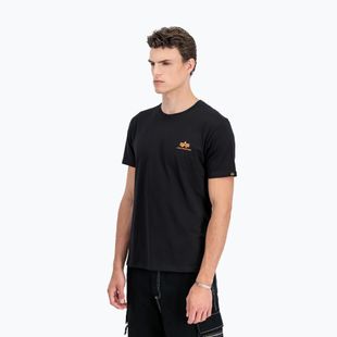 Alpha Industries Basic Small Logo T-shirt uomo nero/arancio neon