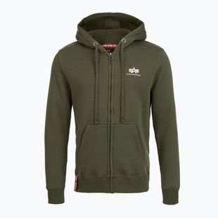 Felpa Alpha Industries Basic Zip SL da uomo, oliva scuro