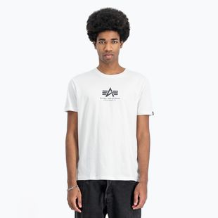 T-shirt Alpha Industries Basic Mid Logo uomo bianco