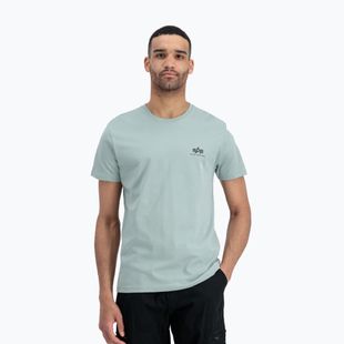 T-shirt Alpha Industries Basic Small Logo Uomo verde polvere