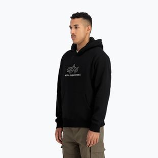 Alpha Industries Uomo Felpa con cappuccio Basic TPU nero/cromo