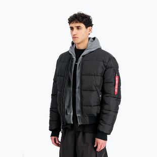 Giacca imbottita da uomo Alpha Industries MA-1 Logo Puffer Bomber black