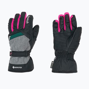 Guanti da sci Reusch Flash Gore-Tex per bambini nero/nero melange/rosa glo